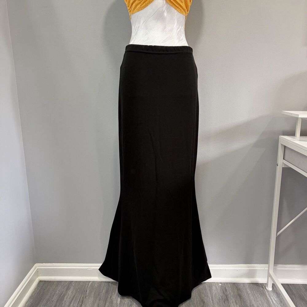 Caché Luxe Black Maxi Skirt Size 8 M Vintage USA Mermaid Trumpet Evening Formal